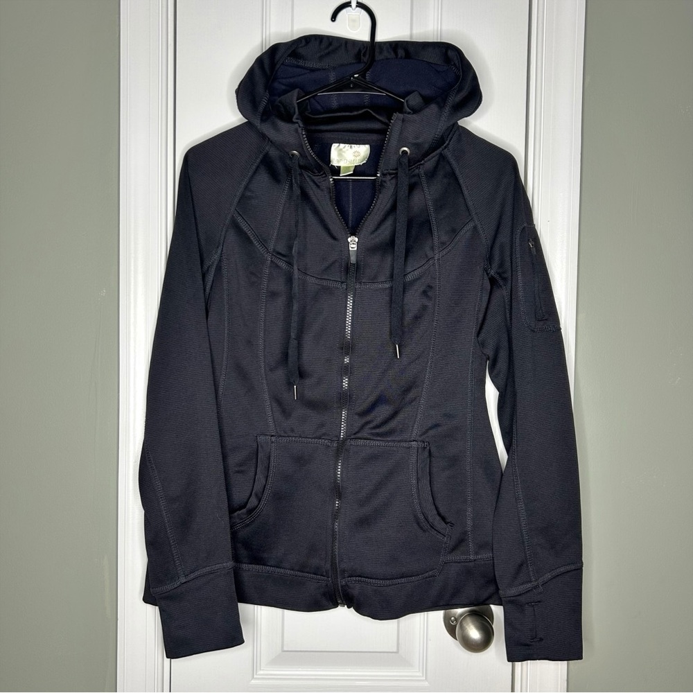 Tangerine Activewear Charcoal Black Full-Zip Hooded Jacket